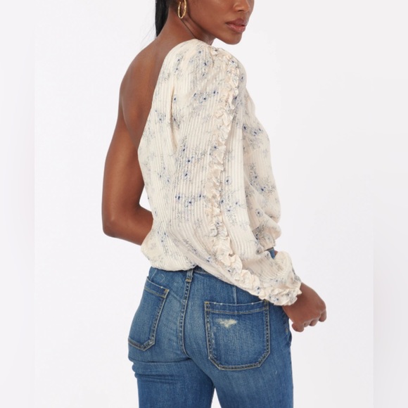 NWT Cami NYC lotus one shoulder silk cotton top XS - Picture 4 of 15